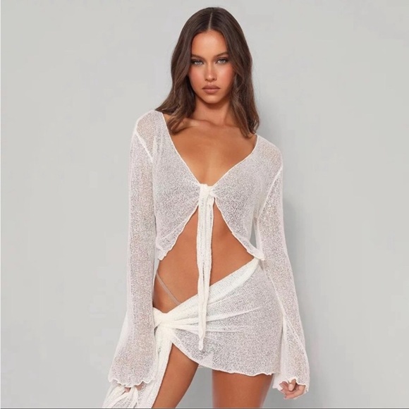 NEW to CASA B💫 On Island Time Sheer Wrap Skirt + Front tie Coverup Set